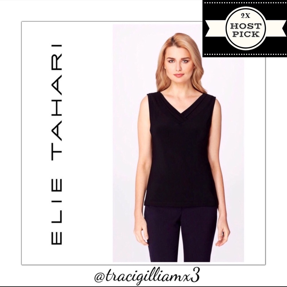 Elite Tahari Mandy Knit Sleeveless V-Neck Top